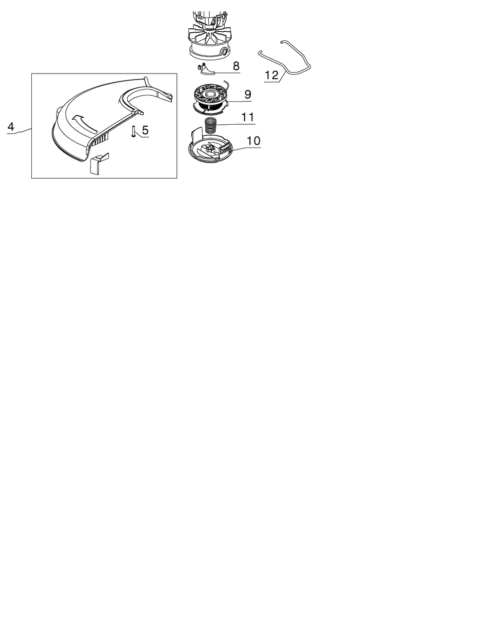 Exploded Diagram A Diagram and Parts List for BEST935 Type 1 Black and Decker Trimmer